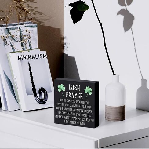 Funny Irish Prayer Wooden Box Sign Plaque May the Road Rise up to Meet You Wood Box Sign Rustic Art Home Shelf Desk Decor 5 X 5 Inches in Saudi Arabia