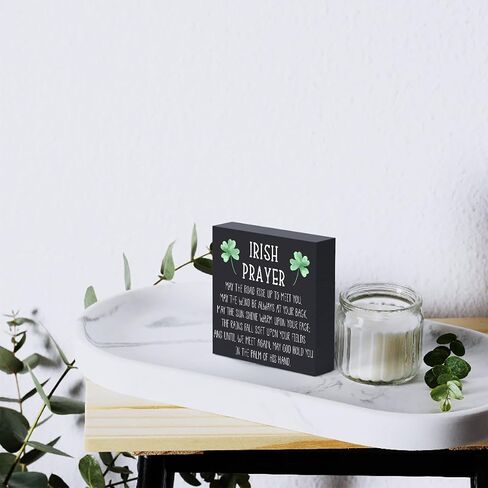 Funny Irish Prayer Wooden Box Sign Plaque May the Road Rise up to Meet You Wood Box Sign Rustic Art Home Shelf Desk Decor 5 X 5 Inches in Saudi Arabia