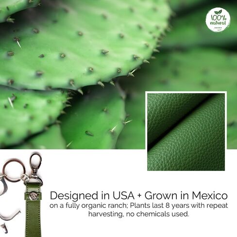 Cactus Vegan Leather Keychain with Belt Loop, Universal Key Chain for Cars, Homes, Multipurpose by KEVA in Saudi Arabia
