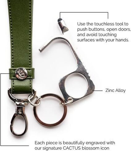 Cactus Vegan Leather Keychain with Belt Loop, Universal Key Chain for Cars, Homes, Multipurpose by KEVA in Saudi Arabia