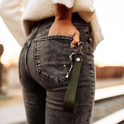 Cactus Vegan Leather Keychain with Belt Loop, Universal Key Chain for Cars, Homes, Multipurpose by KEVA in Saudi Arabia