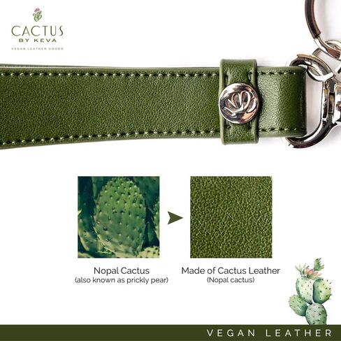 Cactus Vegan Leather Keychain with Belt Loop, Universal Key Chain for Cars, Homes, Multipurpose by KEVA in Saudi Arabia