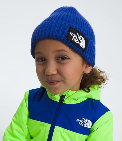 THE NORTH FACE Kids' Box Logo Cuff Winter Beanie Hat, Radiant Poppy, One Size in Saudi Arabia