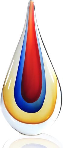 Hand Blown Glass Decor, Murano Glass Art for Home,Glass Figurines Decorative Sculpture, Red in Saudi Arabia