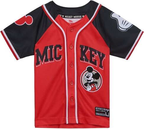 Disney Mickey Mouse Mesh Baseball Jersey Button Down Shirt Toddler to Big Kid Sizes (2T - 14-16) in Kuwait