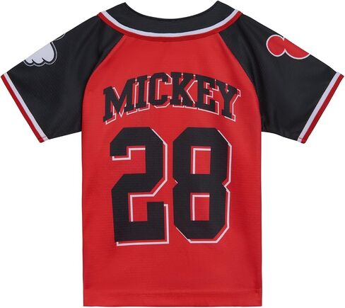 Disney Mickey Mouse Mesh Baseball Jersey Button Down Shirt Toddler to Big Kid Sizes (2T - 14-16) in Kuwait