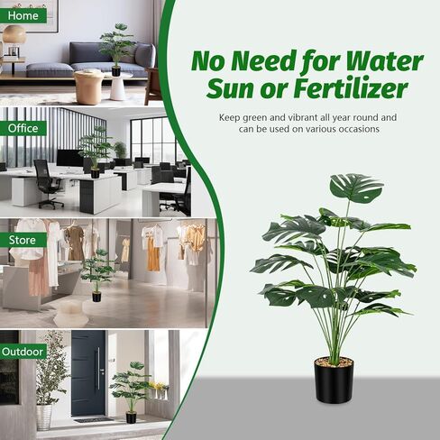 نباتات النخيل الاصطناعية 35 بوصة شجيرة خضراء استوائية تقليد أوراق شجرة النخيل المزيفة نبات اصطناعي في وعاء الخضرة مكتب العائلة داخلي خارجي ترتيب زهور الحفلات ديكور الزفاف in Kuwait