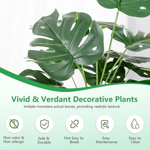 نباتات النخيل الاصطناعية 35 بوصة شجيرة خضراء استوائية تقليد أوراق شجرة النخيل المزيفة نبات اصطناعي في وعاء الخضرة مكتب العائلة داخلي خارجي ترتيب زهور الحفلات ديكور الزفاف in Kuwait