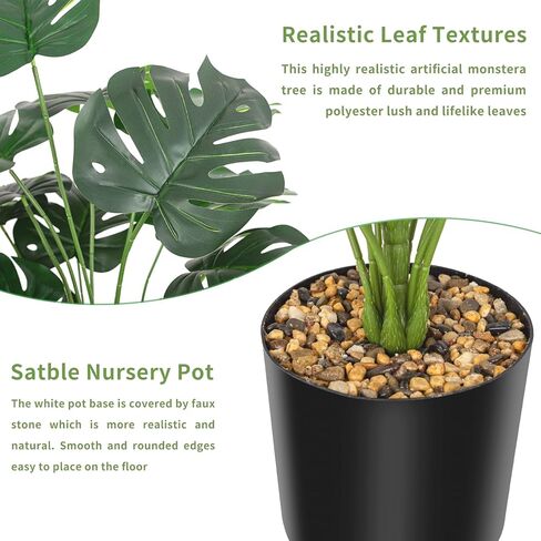 نباتات النخيل الاصطناعية 35 بوصة شجيرة خضراء استوائية تقليد أوراق شجرة النخيل المزيفة نبات اصطناعي في وعاء الخضرة مكتب العائلة داخلي خارجي ترتيب زهور الحفلات ديكور الزفاف in Kuwait