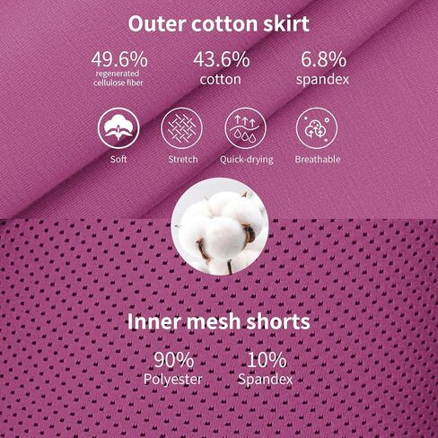 M MOTEEPI Golf Skirts for Women Knee Length with Pockets Cotton Skort Sport Running Athletic Casual Summer in Saudi Arabia