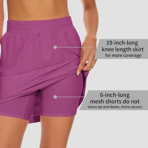 M MOTEEPI Golf Skirts for Women Knee Length with Pockets Cotton Skort Sport Running Athletic Casual Summer in Saudi Arabia
