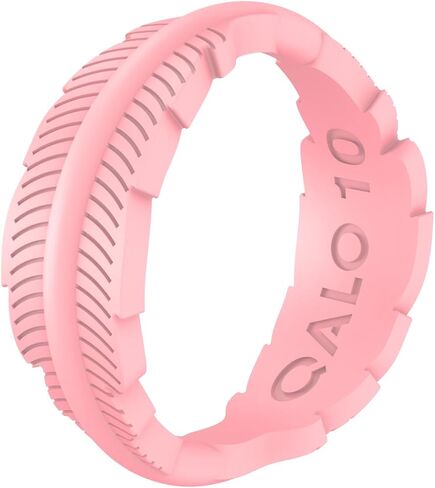 QALO Women's Rubber Silicone Ring, Serene Silicone Rubber Wedding Band, Breathable, Durable Engagement Silicone Ring, Multi Colors & Sizes in Saudi Arabia
