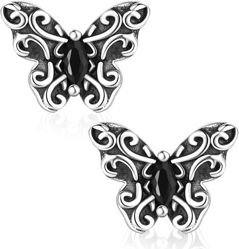 Earrings for Women, 925 Sterling Silver Heart Bow Knot Octet Star Butterfly Heart Clover Stud Earring Ears Sensitive Hypoallergenic, Fashion Birthday Gifts Cute 18K Gold Plated Bling Jewelry in Saudi Arabia