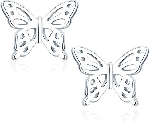 Earrings for Women, 925 Sterling Silver Heart Bow Knot Octet Star Butterfly Heart Clover Stud Earring Ears Sensitive Hypoallergenic, Fashion Birthday Gifts Cute 18K Gold Plated Bling Jewelry in Saudi Arabia