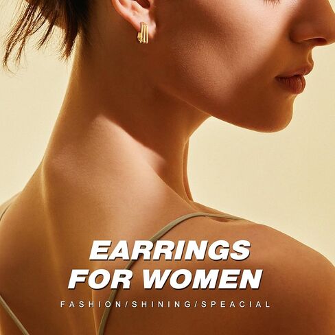 Earrings for Women, 925 Sterling Silver Heart Bow Knot Octet Star Butterfly Heart Clover Stud Earring Ears Sensitive Hypoallergenic, Fashion Birthday Gifts Cute 18K Gold Plated Bling Jewelry in Kuwait