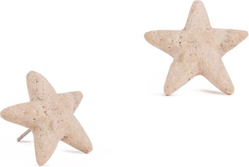 Marble Stories Stud Earrings for Women Trendy Pure Marble Square Round Starfish Cross Triangle Shapes, Trendy Flat Back Earrings, Cute Jewelry Gift for Girls and Women, Unique Earring Sets in Saudi Arabia