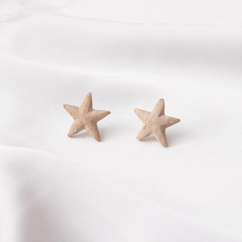 Marble Stories Stud Earrings for Women Trendy Pure Marble Square Round Starfish Cross Triangle Shapes, Trendy Flat Back Earrings, Cute Jewelry Gift for Girls and Women, Unique Earring Sets in Saudi Arabia