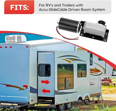 225008 RV Slide Out Motor Gear Compatible with Accu-Slide Cable Driven Room System, Replace for R25076-1 R25075 225008 RV Slide Out Gear Box and R25075 High Torque Motor for Travel Trailer Camper |12V in Saudi Arabia