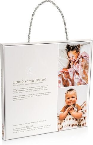 Lucy Darling Little Dreamer Little Camper Organic Cotton Baby Blanket - Premium, Eco-Friendly, Soft Cotton Baby Blanket for Girl or Boy in Saudi Arabia