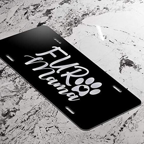 Pet Dog Love Dog Mom Etched Front Vanity License Plates (Fur Mamma Bold) in Kuwait