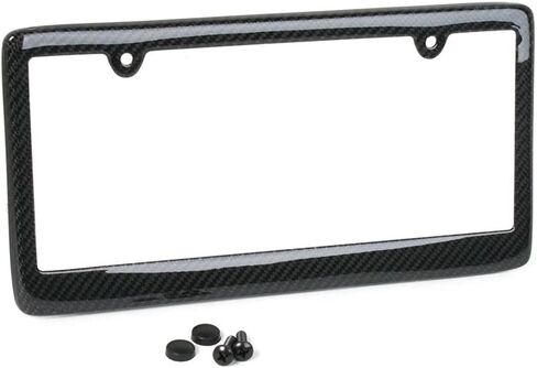 إطار لوحة ترخيص من ألياف الكربون الحقيقية بنسبة 100% - ألياف الكربون (عبوة واحدة) in Kuwait