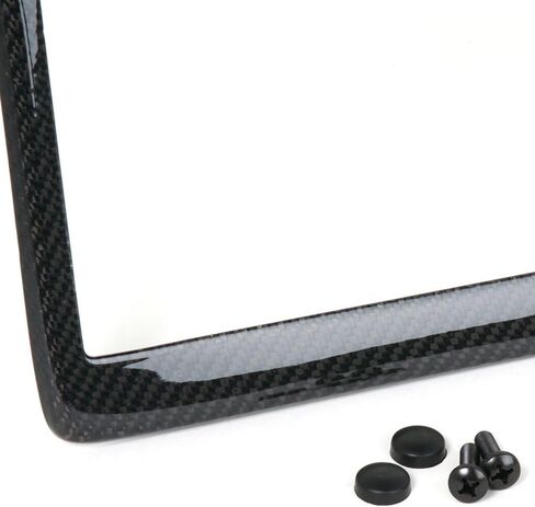 إطار لوحة ترخيص من ألياف الكربون الحقيقية بنسبة 100% - ألياف الكربون (عبوة واحدة) in Kuwait