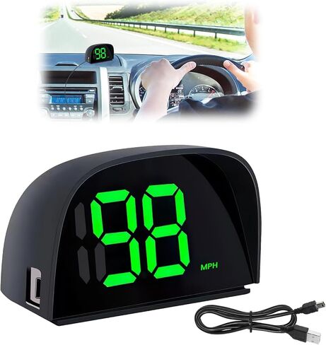 GPS HUD Car Digital Speedometer, MPH Digital Speed Meter Gauge with LED Large Font Head Up Display Car Accessories with USB Cable, Plug Play for All Vehicles (X1 Speedometer) in Kuwait