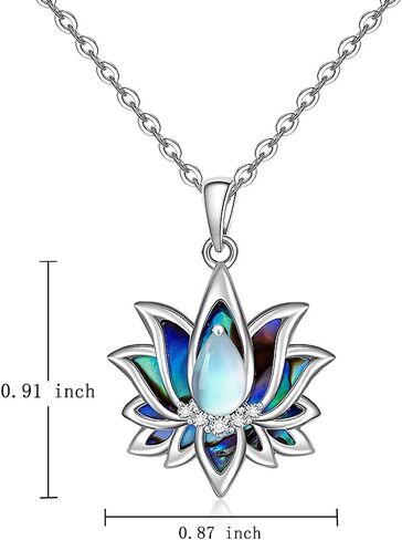 Lotus Flower 7 Chakra Necklace Sterling Silver Yoga Lotus Pendant Chakra Necklaces for Women Balance in Kuwait