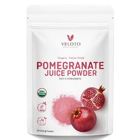 VELOTO Organic Pomegranate Juice Powder, Pure Pomegranate Fruit Extract Freeze Dried Powder, Natural Vitamin C Vegan Sweetener Superfoods for Smoothies, Yogurt & Shake, Gluten Free, Non GMO, 1 lb