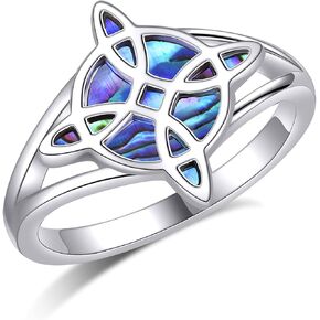 YAFEINI Witches Knot Rings 925 Sterling Silver Witch's Magical Knot Rings Abalone Shell Jewelry Jewelry Gifts for Women