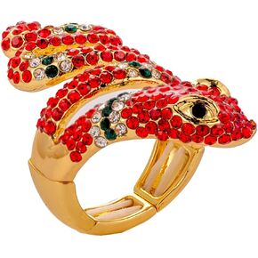 Spiral Wrap Crystal Snake Vintage Chunky Cluster Rhinestone Stretch Statement Cocktail Rings for Women