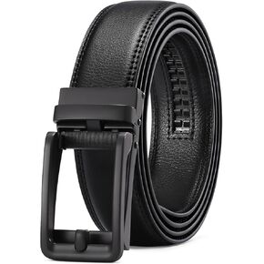 SENDEFN Men's Leather Dress Casual Belt 1 3/8" Automatic Adjustable Click Buckle Belts with Gift Box