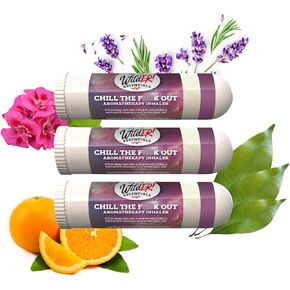 Wild Essentials 3 Pack of Chill The F Out Aromatherapy Nasal Inhalers Made with 100% Natural, Premium Grade Essential Oils to Help Calm Your Spirit - Relaxing