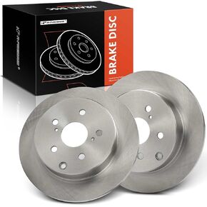 A-Premium 11.42 inch (290mm) Rear Solid Disc Brake Rotors Compatible with Select Toyota Models - Mirai 2016-2018, Prius V 2012-2017, 2-PC Set