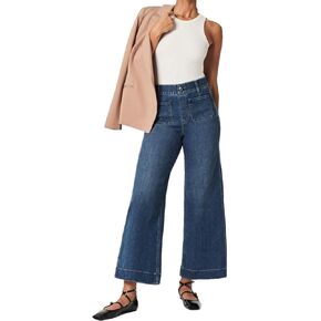 Women Favorite Tummy Control Jeans High Waisted Straight Ankle Stretch Wide-Leg Flared Jeans with Patch Pocket