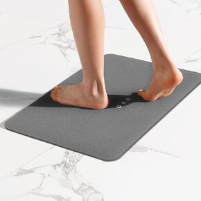 Bath Mat for Bathroom Extra Thick Non Slip Bath Mat Super Absorbent Bathroom Rugs Rubber Backing Magic Mat in Front of Bathtub,Shower Room (Grey, S)
