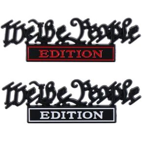 BYOBYO 2PCS We The People Edition Emblems, 3D Metal Logo Badge Decals 3D Auto Fender Badge Decoration Labels Auto Body Stickers Accessories for Vehicle, Car, Truck, SUV
