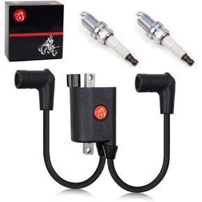 MOTO1988 Ignition Coil and Spark Plug with MCI Engine Module for EZGO 72866-G01 2003-2008 Replacement High Performance Golf Cart Ignition Coil OME EPIGC104