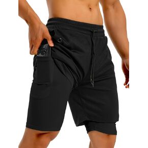 Mens Gym Running Shorts Quick Dry 5 inch Inseam Athletic Workout Shorts with Reflective Zipper Pockets Towel Loop