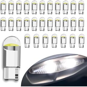 Pack-30 Car T10 LED Combination Kit, 194 W5W 168 2825 Double Point Reading Light, Width Light, Door Light, Wedge LED Replacement, Universal Indoor Lighting Accessories for Cars (White)