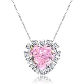 Sparkle Heart Necklaces for Women with 9.56CT Pink Heart Diamond-925 Sterling Silver Pink Heart Necklace on Anniversary,Christmas,Birthday Jewelry for Her