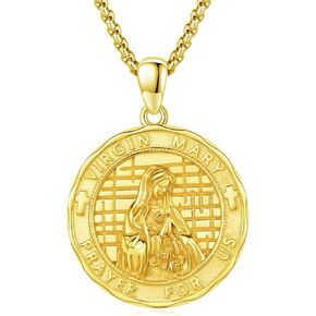 Virgin Mary Necklace 925 Sterlign Silver Gold Mother Virgen De Guadalupe Necklace Mother Mary Medal Necklaces Virgen Maria Pendant Virgencita Necklace Jewelry