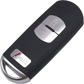 Remote Smart Key Fob Shell Case Fit for Mazda 3 CX-3 CX-5 WAZSKE13D01 662F-SKE13D01 3 Buttons Replacement Keyless Entry Car Key Fob Cover (Silver, 3 Buttons)
