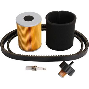 Tune Up Kit Drive Start Belts, Air Filters, Fuel Filter, Spark Plug Compatible with Yamaha G2 G5 G8 G9 G11 Golf Cart 1985-1995 Replace OE# J38-14450-00 J10-14417-01