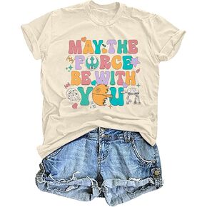 Magical Shirt Women May Shirts Be with You Tshirt Planet Shirts Science Fiction Lover Tee Top in Kuwait
