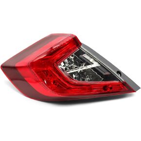 Outer Tail Light Halogen Left Side Tail Lamp w/o Bulb Compatible with Civic Sedan 2016-2020 HO2804110 33550-TBA-A01