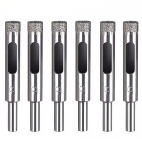 Diamond Drill Bits for Glass, 10 PCS Diamond Hole Saw Drill Bit Set Kit, Glass Drill Bit for Ceramic Bottles, Pots, Marble, Tile Cutting.（1/8"-11/16"）