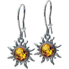 Ian and Valeri Co. Light Amber Sterling Silver Sun Earrings
