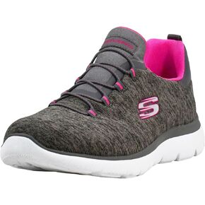 Skechers Women's Summits Quick Getaway Shoes, Charcoal/Hot Pink, 9.5