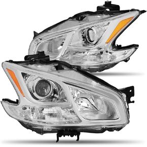 مصابيح أمامية لجهاز العرض بنمط المصنع ذات عدسة ملونة كهرمانية متوافقة مع 2009-2014 Nissan Maxima CAAP-NM09-OH-SMAM-HL in Kuwait